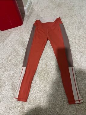 Altar'd State Rust Orange & Taupe Colorblock Leggings